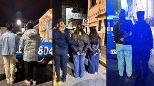 Excesivo. Los jovenes fueron demorados esposados por realizar una pintada.&nbsp;