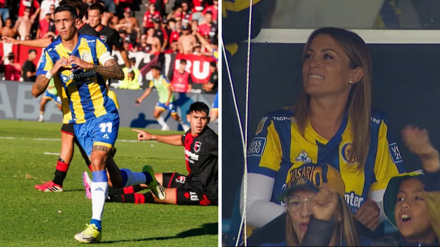 La dedicatoria de Di María a Jorgelina Cardoso en el festejo de gol del clásico