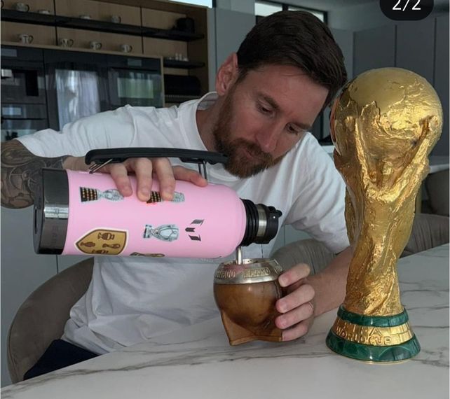 Messi y el mate, aliados inseparables.