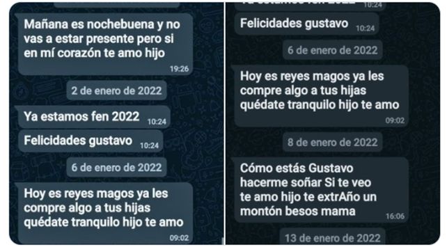 Los mensajes que una abuela le escribe por Whatsapp a su hijo que murió