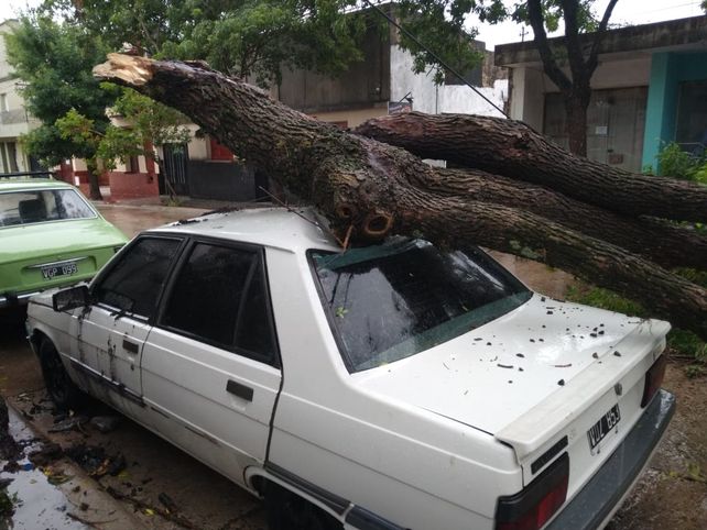 Durante el temporal se valló para impedir el paso por calle Gálvez