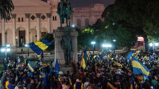 La celebración de los hinchas de Boca en Paraná.