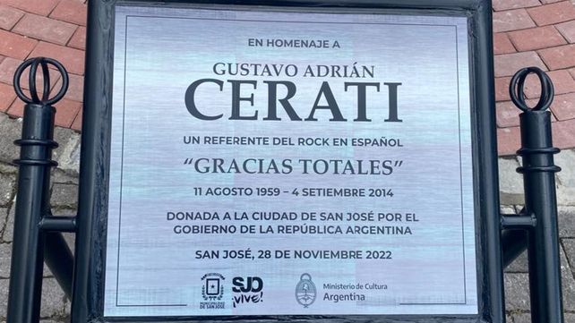 Argentina donó un monumento de Cerati a Costa Rica por el bicentenario de  su independencia