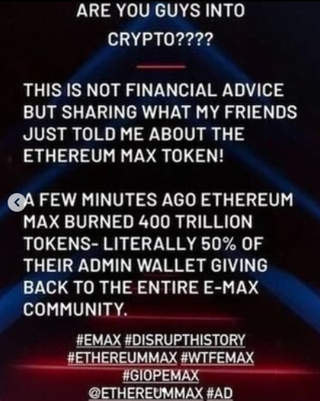 Kim Kardashian promocionaba criptoactivos de Ethereum (via @entertainmenttonight)