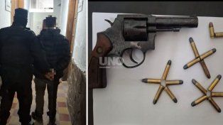 El detenido y el arma secuestrada