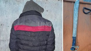 El hombre detenido con el machete