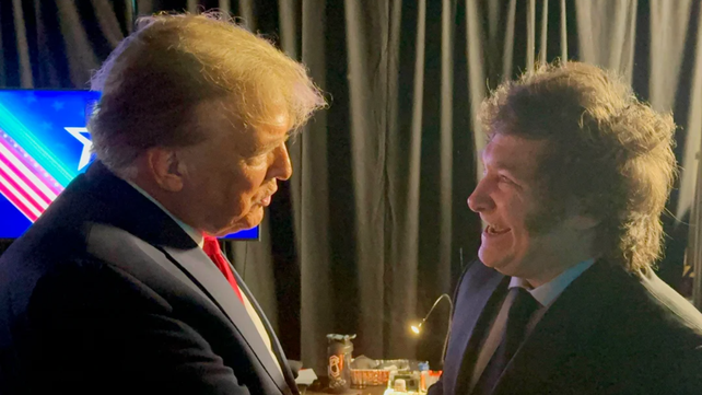 Donald Trump y Javier Milei en la Conferencia de Acción Política Conservadora.