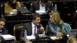 Los diputados Massa y Camaño, del Frente Renovador, en la sesión de esta madrugada.&nbsp;