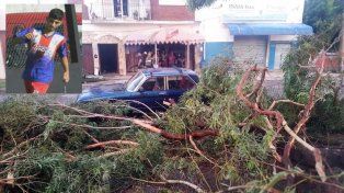 Un temporal causó un muerto y provocó graves destrozos en Miramar. Benjamín Carmona tenía lesiones gravísimas en cráneo y órganos internos
