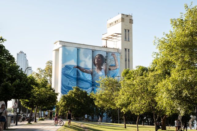El mural que el artista Martín Ron pintó en los Silos Davis está pronto a estrenarse.