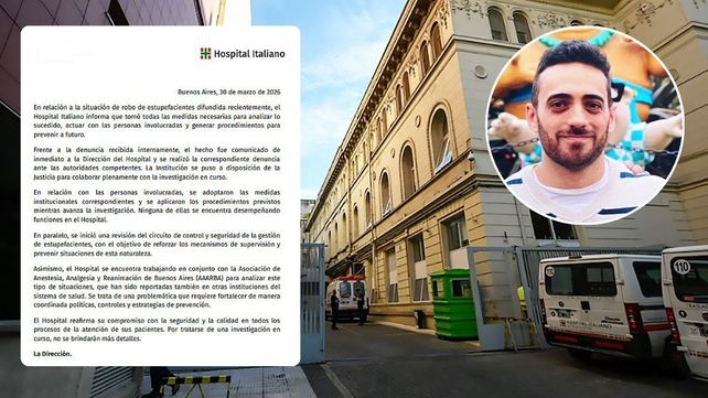 Investigación por robo de fármacos en el Hospital Italiano revela organización de fiestas con sedación médica controlada con propofol y fentanilo