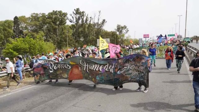 Puente Victoria - Rosario; marchan por los humedales