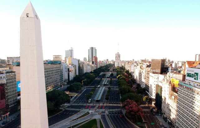 Buenos Aires. Así lucía la zona del Obelisco el 21 de marzo.