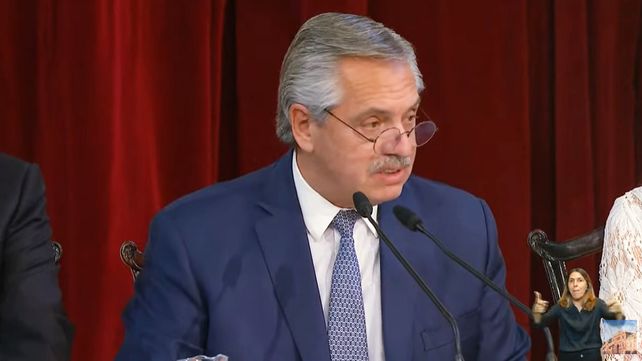 El presidente Alberto Fernández en la apertura del período 140° de sesiones ordinarias del Congreso Nacional ante la Asamblea Legislativa.