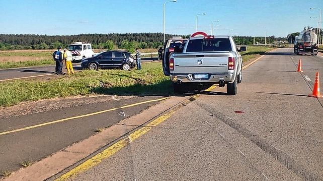 La Suran terminó con su trompa sobre el carril contrario a la altura de Colón.