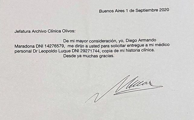 Confirman que el médico Leopoldo Luque le falsificó la firma a Diego Maradona