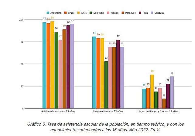Educación: 22 de cada 100 chicos de 15 años terminan la escuela en tiempo y forma
