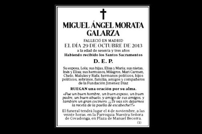 El curioso aviso fúnebre que hizo reír a toda España