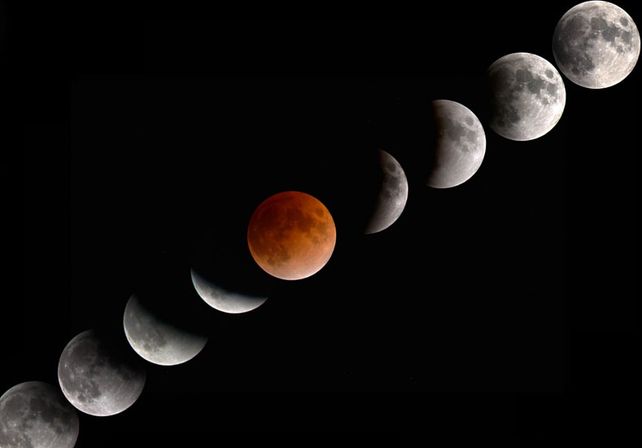 Mirá en vivo la #LunaRoja: Un súper eclipse tiñe la noche de morado