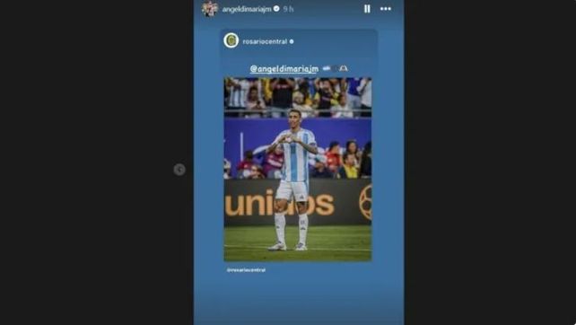 El posteo de Di María, después de que Central hiciera el suyo. Todos lo tomaron como una buena señal.