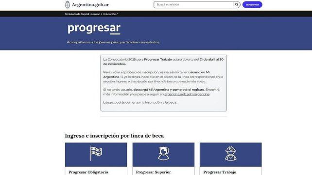 La inscripción para las becas Progresar Trabajo La inscripción para las becas Progresar Trabajo