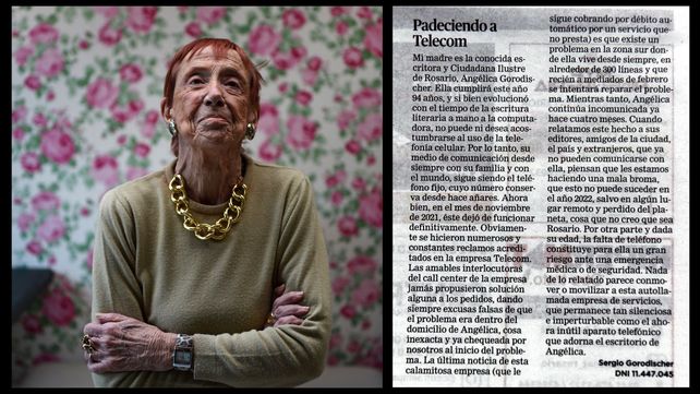 Angélica Gorodischer espera desde noviembre que arreglen su teléfono fijo, su conexión al mundo