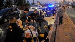 Choque en cadena en el puente Oroño