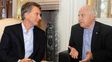 cara a cara. El presidente y el gobernador, en unos de los encuentros  que mantuvieron en la Casa Rosada. El socialista busca una nueva cumbre.