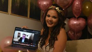 Una rosarina fue la primera novia en dar el sí en una boda virtual binacional