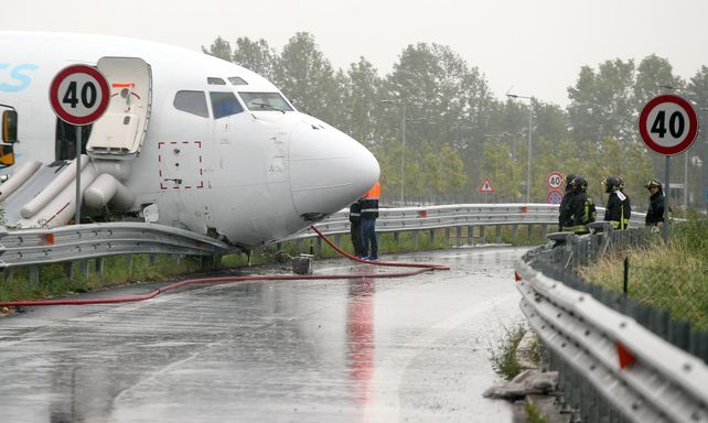 Susto. El accidente ocurrido en Bérgamo no causó víctimas.