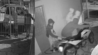 Los delincuentes quedaron grabados en las cámaras de seguridad de la vivienda de barrio Guadalupe.