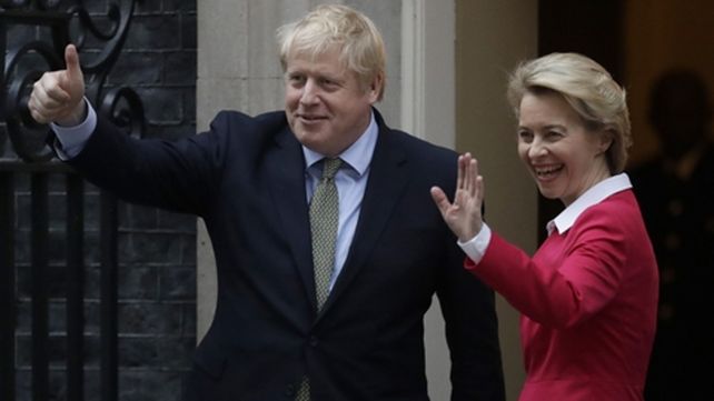 Johnson recibió en&nbsp; Downing Street a la presidenta de la Comisión Europea