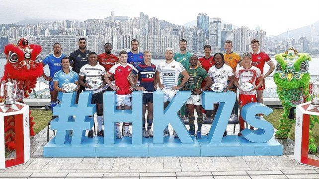 Los capitanes de los seleccionados que jugarán el Seven de Hong Kong.