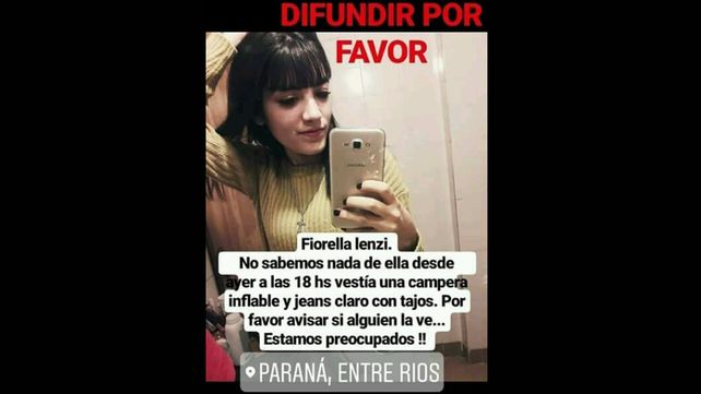 Encontraron en Santa Fe a Fiorella Lenzi
