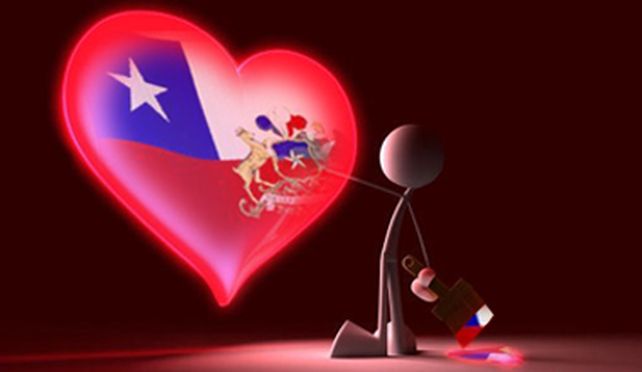 Peruana enamorada pinta su casa con los colores de la bandera chilena
