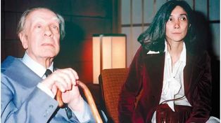 Jorge Luis Borges. Junto a su esposa, María Kodama, en la década del 80.