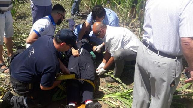 El lugar donde encontraron al copiloto. Foto: La voz del interior