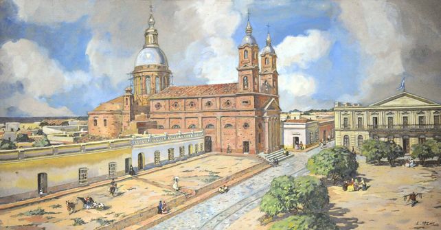 Templo de la Parroquia de la Virgen del Rosario del Pago de los Arroyos en el siglo XIX. 