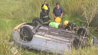 Volcó de noche en una ruta de Pergamino, pasó nueve horas atrapado esperando ayuda y sobrevivió