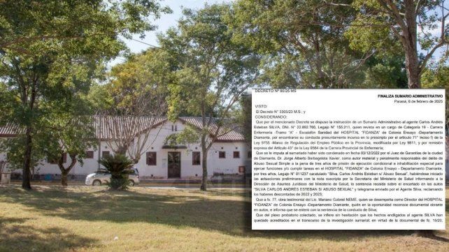 El Estado finalizó el sumario y expulsó al enfermero condenado por abuso contra una paciente.