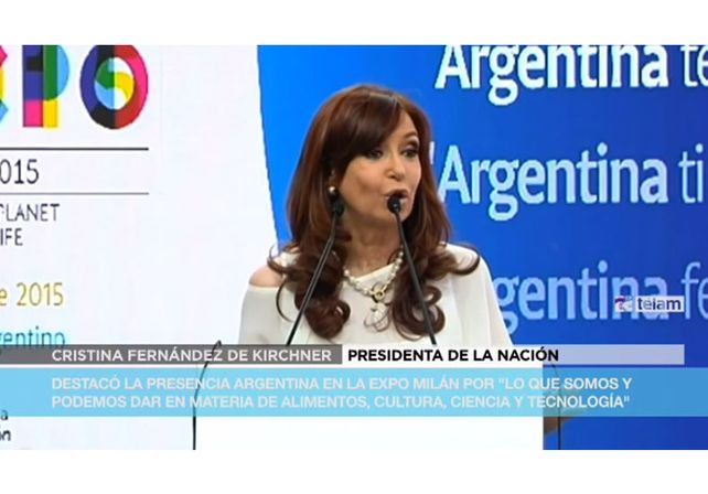 Cristina inauguró el stand argentino en la Expo Milán en el cierre de su visita a Italia