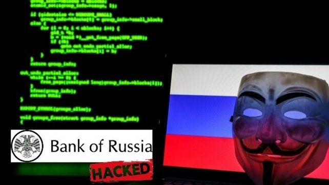 El grupo activista Anonymous aseguró que hackeó el Banco Central de Rusia