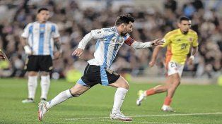 En el partido de Argentina con Venezuela