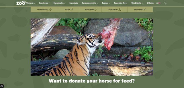 Un zoológico danés pide que donen mascotas para alimentar a sus animales