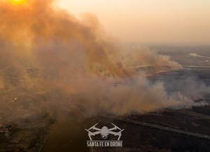 El humo de los incendios también invadió Santa Fe