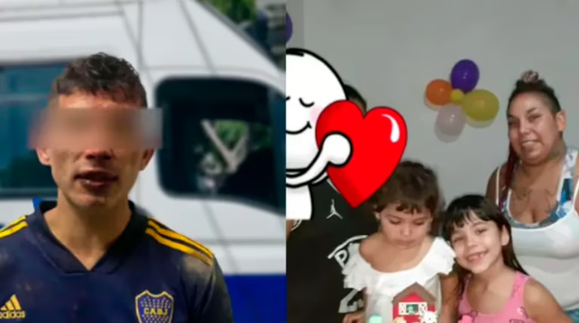 El detenido y presunto asesino y sus tres víctimas. La más chica era su hija.&nbsp;