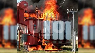 El incendio en una estación transformadora dejó sin luz a los departamentos 9 de Julio y San Cristóbal