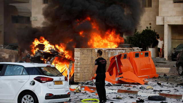 Daños en Ashkelon por el impacto de un misil palestino.&nbsp;