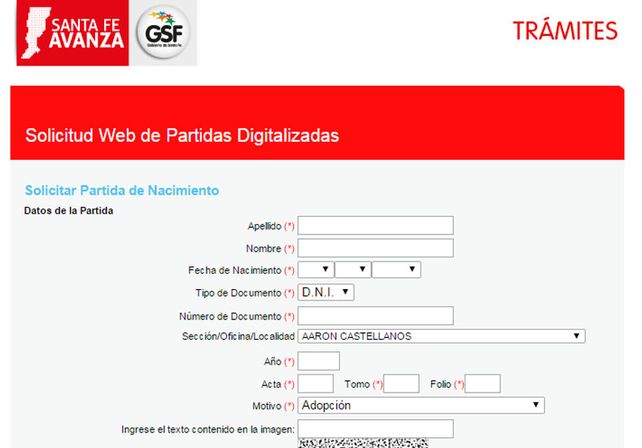 Solicitar una partida a través de la web de la provincia ahora cuesta un 100% más