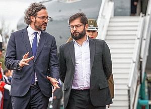 Llegó el presidente de Chile Gabriel Boric, en visita oficial a la Argentina